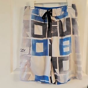 Brody mens shorts size 30, white, blue and black